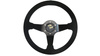 SLIDE steering wheel 350 mm suede black - white hydrographic - sport, 90 mm offset 