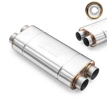 Silenciador Deportivo EM006 Elíptico – Sin Repujado, Universal, Acero Inoxidable T304