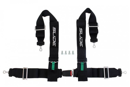 Racing seat belts SLIDE 4p 3" black 