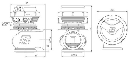 Wastegate Turbosmart Compgate 40mm 1 Bar Motorsport Gen V Black