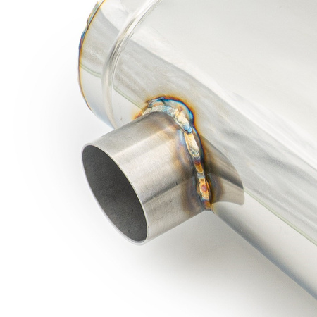 Silencieux Sport à Passage Direct E008 63/350 Elliptique – Sans Embouti, Universel, Acier Inoxydable T304