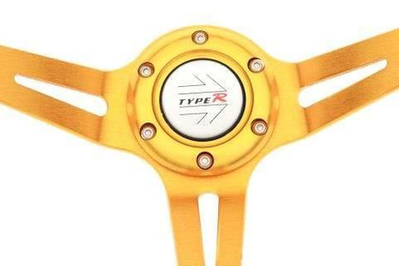 Volante deportivo PRO 350 mm cuero negro – offset 80 mm  